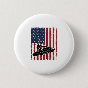 Badge Rond 5 Cm Conception de chemise vectorielle vintage jet ski 