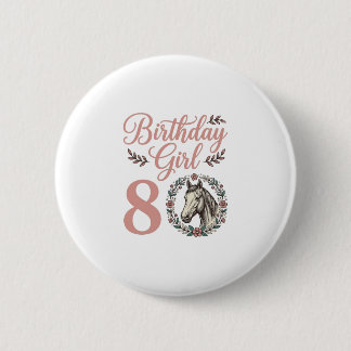 Badge Rond 5 Cm Conception de chemise vintage florale Cheval Fille