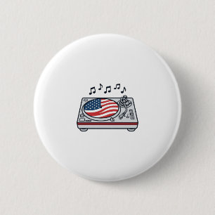 Badge Rond 5 Cm Conception de chemise vintage musique platine DJ p