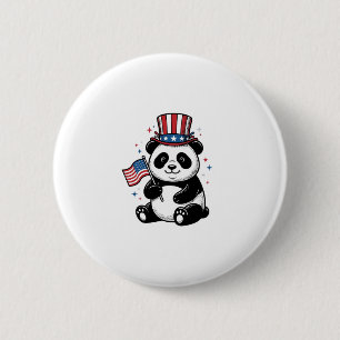 Badge Rond 5 Cm Conception de chemise vintage patriotique Panda Fl