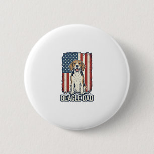 Badge Rond 5 Cm Conception de chien de gravure vintage patriotique
