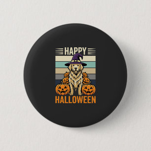 Badge Rond 5 Cm Conception de citrouille vintage Halloween Retriev