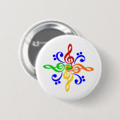 Badge Rond 5 Cm Conception de clef basse et triple (Devant & derrière)