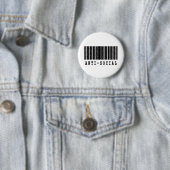 Badge Rond 5 Cm conception de code-barres antisociale (En situation)