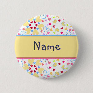 Badge Rond 5 Cm Conception de coeur