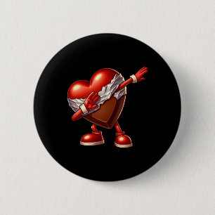 Badge Rond 5 Cm Conception de cœur en chocolat pour la Saint-Valen