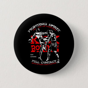 Badge Rond 5 Cm Conception de combattant de kick boxing pour les f
