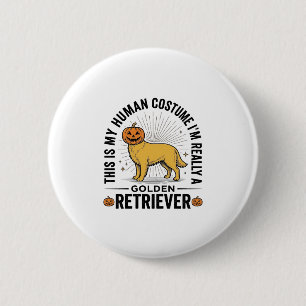 Badge Rond 5 Cm Conception de costume de citrouille d'Halloween de