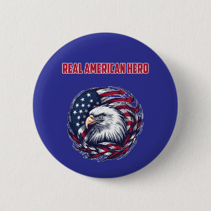 Badge Rond 5 Cm Conception de courage de patriote de véritable hér