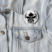 BADGE ROND 5 CM CONCEPTION DE CRÂNE (En situation)