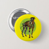 Badge Rond 5 Cm Conception de cyborg de lévrier américain (Devant & derrière)