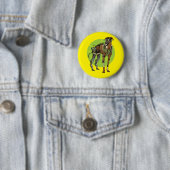 Badge Rond 5 Cm Conception de cyborg de lévrier américain (En situation)