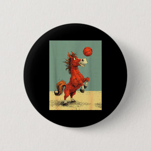 Badge Rond 5 Cm Conception de dessin animé de basket-ball drôle de