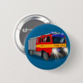 Badge Rond 5 Cm Conception de dessin du moteur cool d'incendie pou (Devant & derrière)
