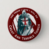 Badge Rond 5 Cm Conception de devis de Chevalier brave (Devant)