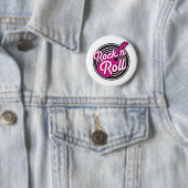Badge Rond 5 Cm Conception de disque de rockabilly de petit pain (En situation)