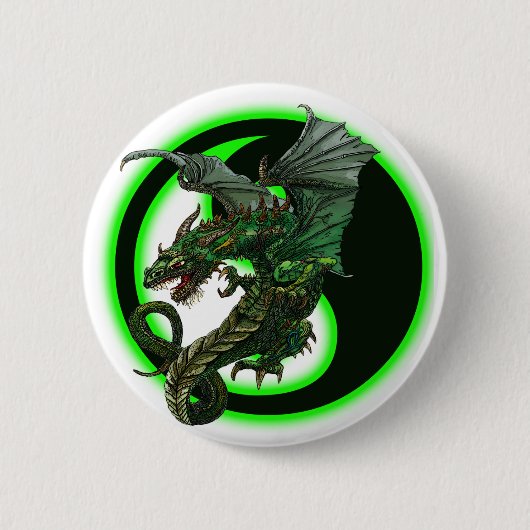 Badge Rond 5 Cm Conception de dragon (Devant)