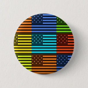 Badge Rond 5 Cm Conception de drapeau à motif américain inspiré de