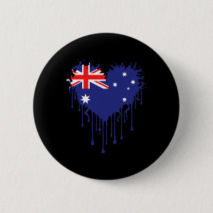 Badge Rond 5 Cm Conception de drapeau de cœur dégoulinant d'Austra