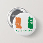 Badge Rond 5 Cm Conception de drapeau de Cote d'Ivore (Devant & derrière)