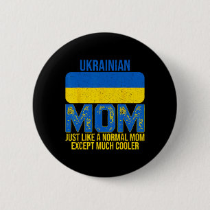 Badge Rond 5 Cm Conception de drapeau ukrainien de maman ukrainien