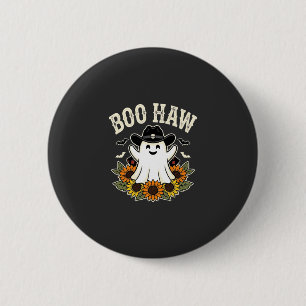 Badge Rond 5 Cm Conception de fantôme Halloween Western Boo Haw