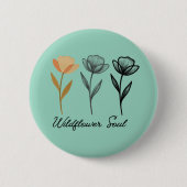 Badge Rond 5 Cm Conception de fleurs sauvages tendance (Devant)