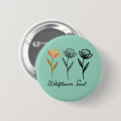 Badge Rond 5 Cm Conception de fleurs sauvages tendance (Devant & derrière)