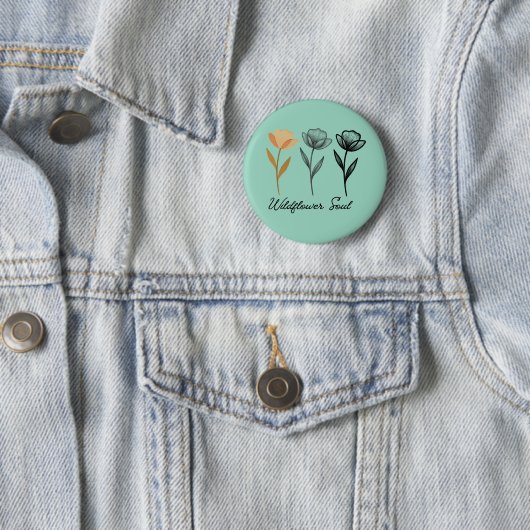 Badge Rond 5 Cm Conception de fleurs sauvages tendance (En situation)