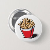Badge Rond 5 Cm conception de frites rétro (Devant & derrière)