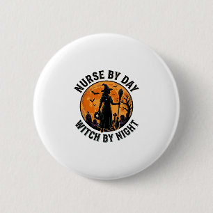 Badge Rond 5 Cm Conception de garde décalée Halloween sorcière inf