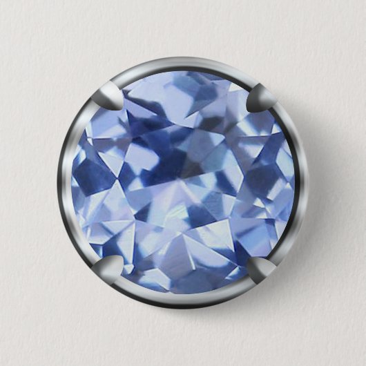 Badge Rond 5 Cm Conception de gemme bleu clair (Devant)