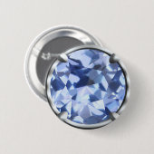 Badge Rond 5 Cm Conception de gemme bleu clair (Devant & derrière)