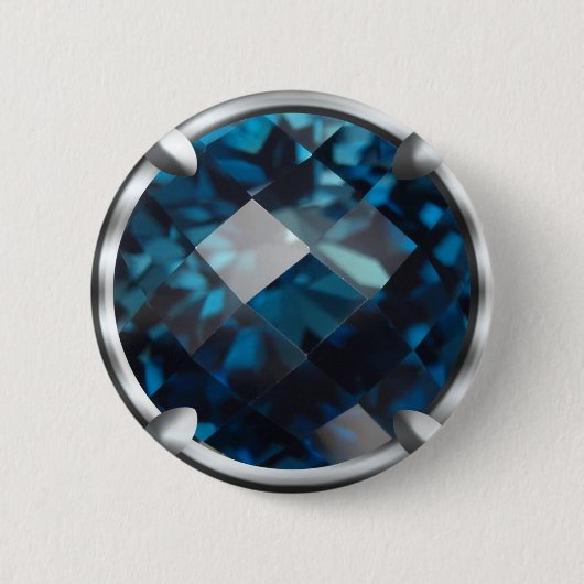 Badge Rond 5 Cm Conception de gemme bleue (Devant)