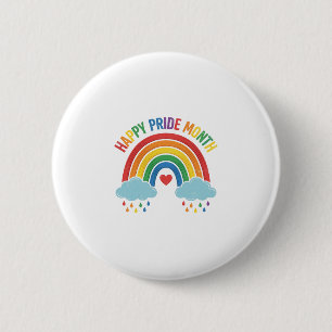Badge Rond 5 Cm Conception de gravure vintage arc-en-ciel Mois de 