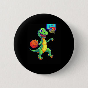 Badge Rond 5 Cm Conception de joueur de squelette de dinosaure lud