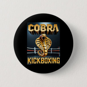 Badge Rond 5 Cm Conception de kickboxing Cobra par Don Castillo 