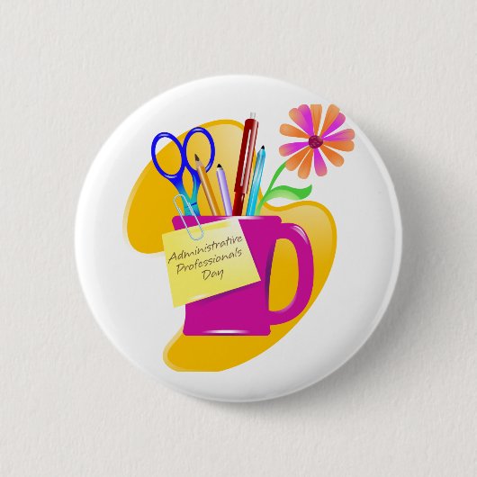 Badge Rond 5 Cm Conception de la Journée des professionnels admini (Devant)