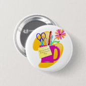Badge Rond 5 Cm Conception de la Journée des professionnels admini (Devant & derrière)