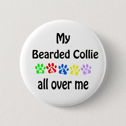 Badge Rond 5 Cm Conception de la marche de Collie (Devant)