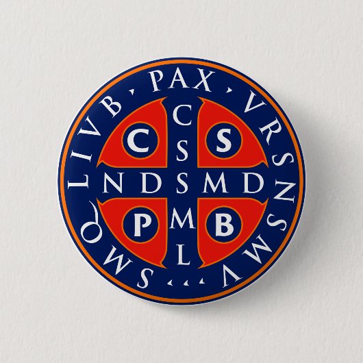 Badge Rond 5 Cm Conception de la médaille St. Benedict (Devant)