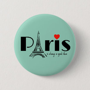 Badge Rond 5 Cm Conception de la Tour Eiffel de Paris
