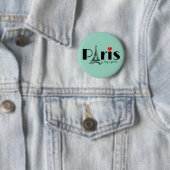 Badge Rond 5 Cm Conception de la Tour Eiffel de Paris (En situation)