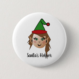 Badge Rond 5 Cm Conception de l'aide Père Noël