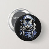 Badge Rond 5 Cm Conception de l'astronaute bleu (Devant & derrière)