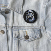 Badge Rond 5 Cm Conception de l'astronaute bleu (En situation)