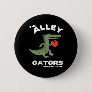 Badge Rond 5 Cm Conception de l'équipe de bowling Alley Gators