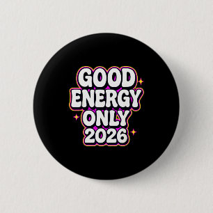 Badge Rond 5 Cm Conception de lettres bulles rétro Bonne énergie u