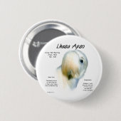 Badge Rond 5 Cm Conception de l'histoire de Lhasa Apso (Devant & derrière)