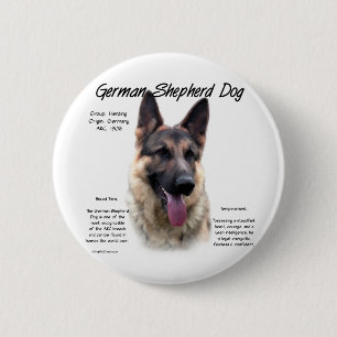 Badge Rond 5 Cm Conception de l'histoire du chien berger allemand